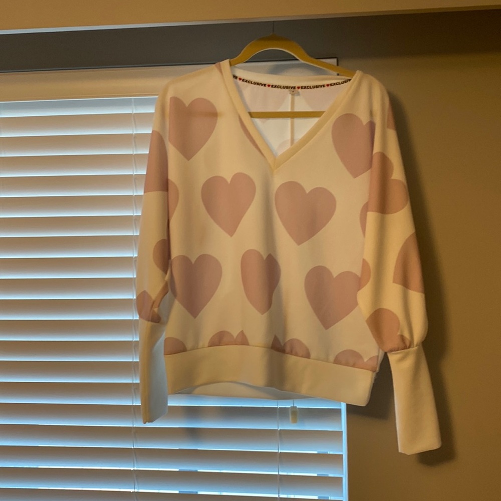 Pink heart sweater